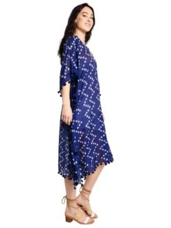 Roberta Roller Rabbit Asia Kaftan Zig Zag Shibori -Clothing Line Store w drlg 010zigshib navyalt1