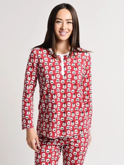 Roller Rabbit Women's Bearry Holidays Pajamas -Clothing Line Store w lnpj 002bearry red