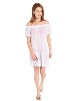 Eberjey Sea Breeze Deavon Coverup -Clothing Line Store wc1618de whitealt1