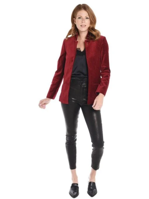 Zadig & Voltaire Volly Velours Blazer -Clothing Line Store wfcp0204f grenatalt3