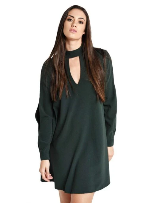 DO+BE Front Keyhole Long Sleeve Dress -Clothing Line Store y14166 deeparmy 12a10c06 1b56 413f 9d30 faf1d2830c95