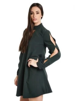 DO+BE Front Keyhole Long Sleeve Dress -Clothing Line Store y14166 deeparmyalt1