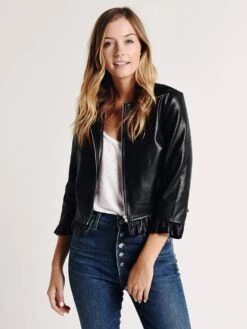 Do+Be Faux Leather Jacket -Clothing Line Store y15858 blackalt1